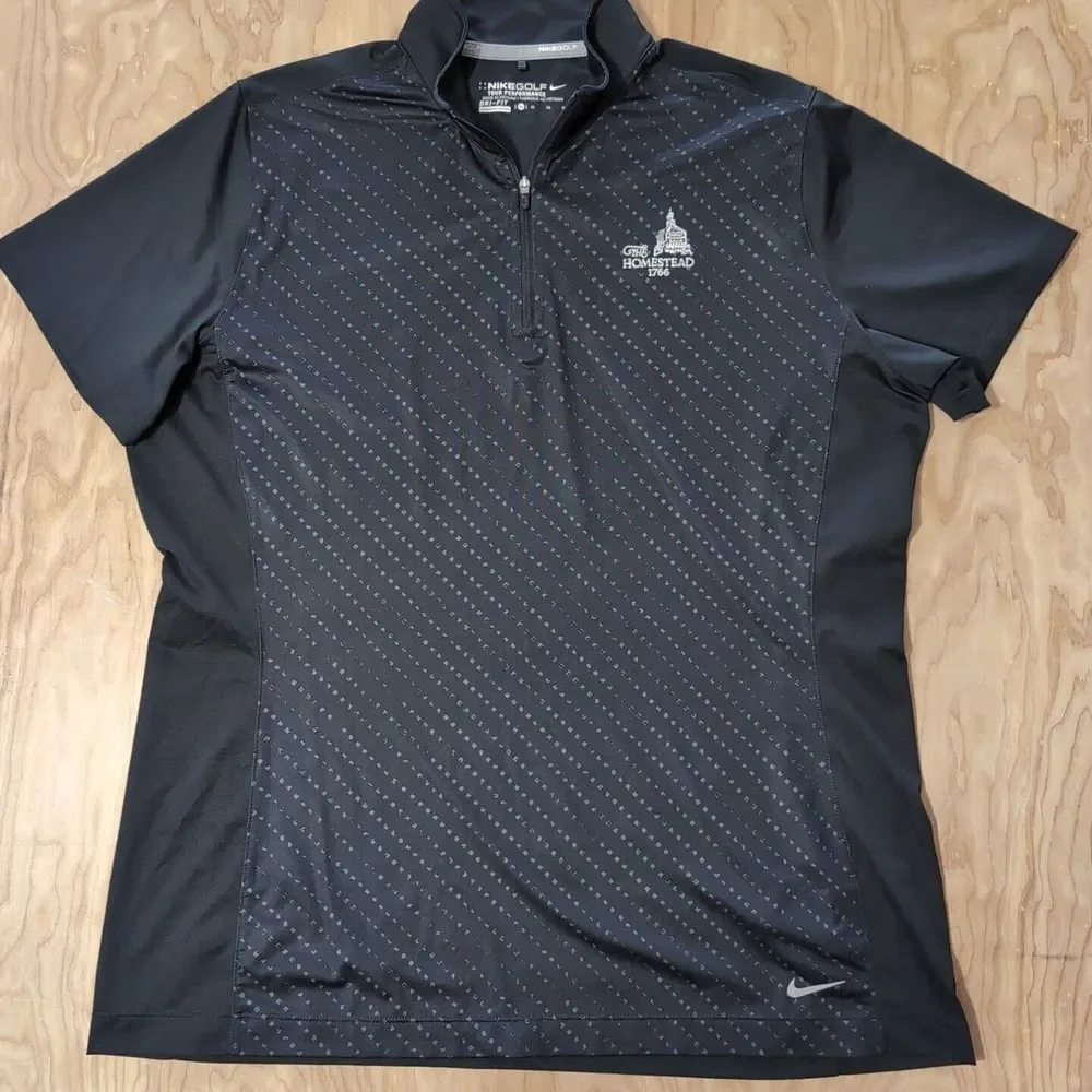 Nike Dri Fit‎ Golf Polo Shirt 1/4 Zip Black S/S Women's XL The Homestead 1766